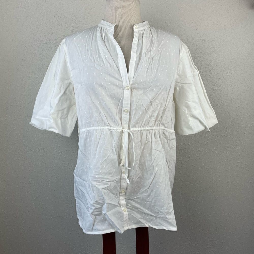 EUC Liz Claiborne Womens White Blouse Top Size M